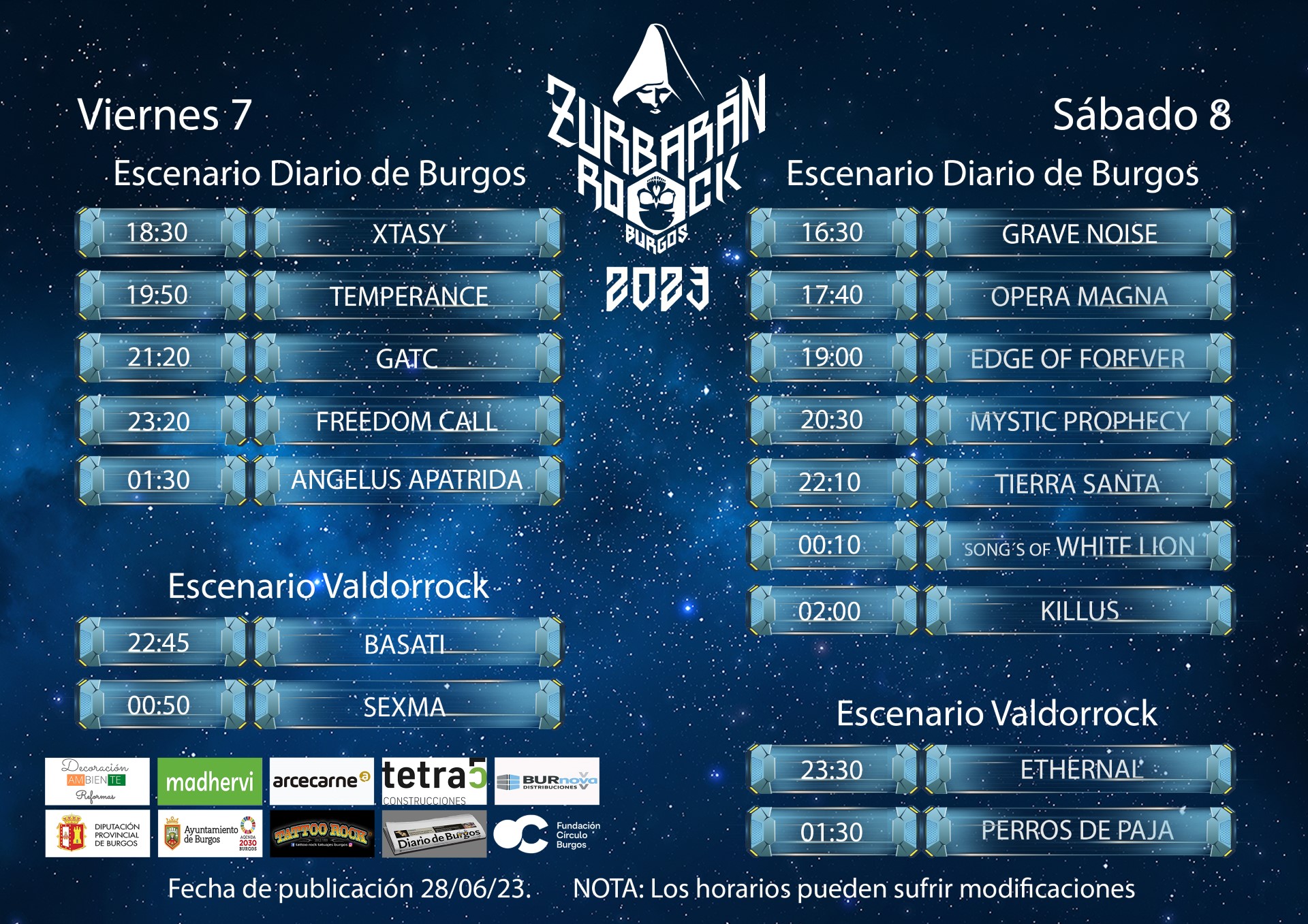 Horarios Zurbarán Rock